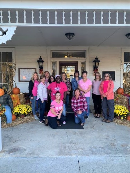 Staff wearts pink in support of Breast Cancer Awareness Month Oct. 2022